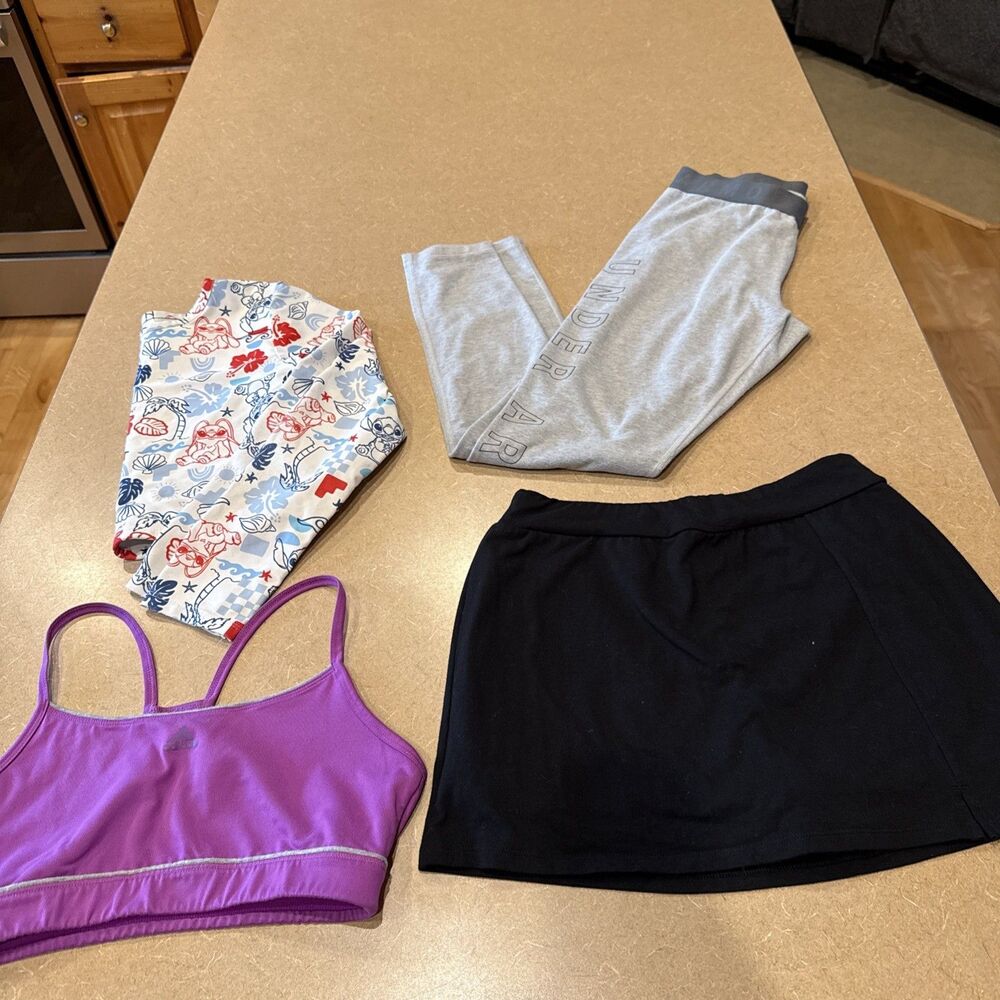 Lot Of Girl Clothes 14-16 years Under Armour Leggings Skirt / Shorts Adidas Bra